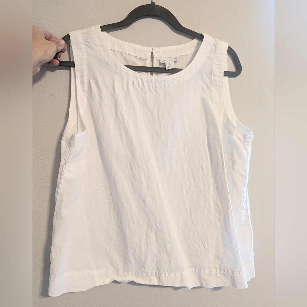 Liz Claiborne white sleeveless top tank top dressy casual layering
